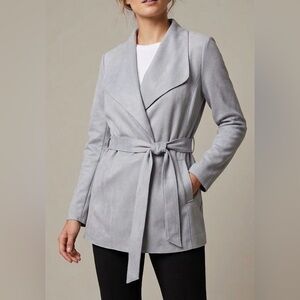 NWT Magaschoni Open Front Faux Leather Jacket, Size M